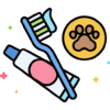 dog teeth cleaning icons